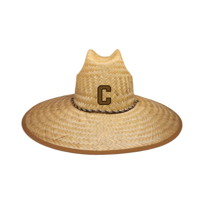 Straw Hat with Leatherette Crismon C Thumbnail